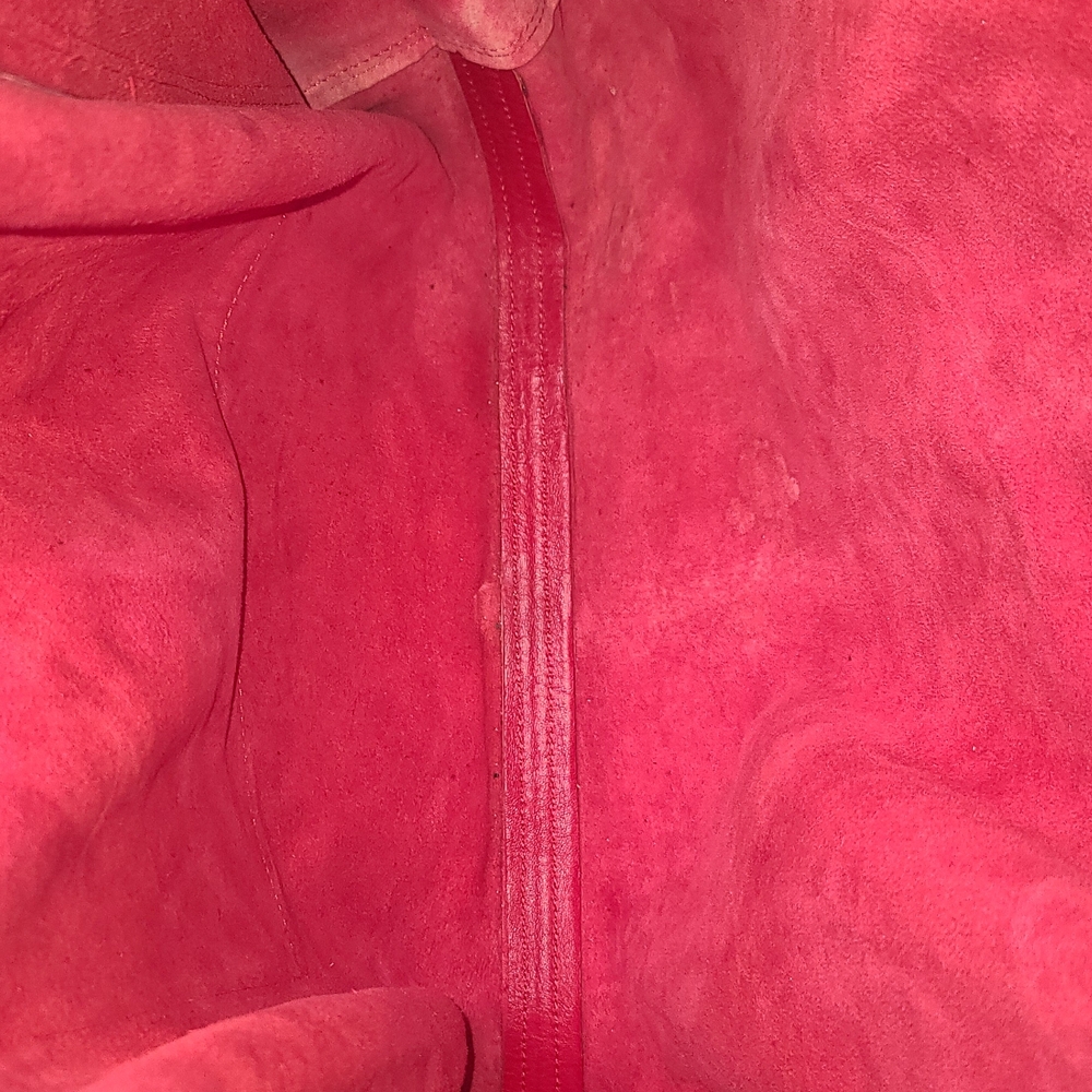 OVERSIZED LAMB LEATHER STATEMENT TOTE IN TOMATO RED - Picture 8 of 16